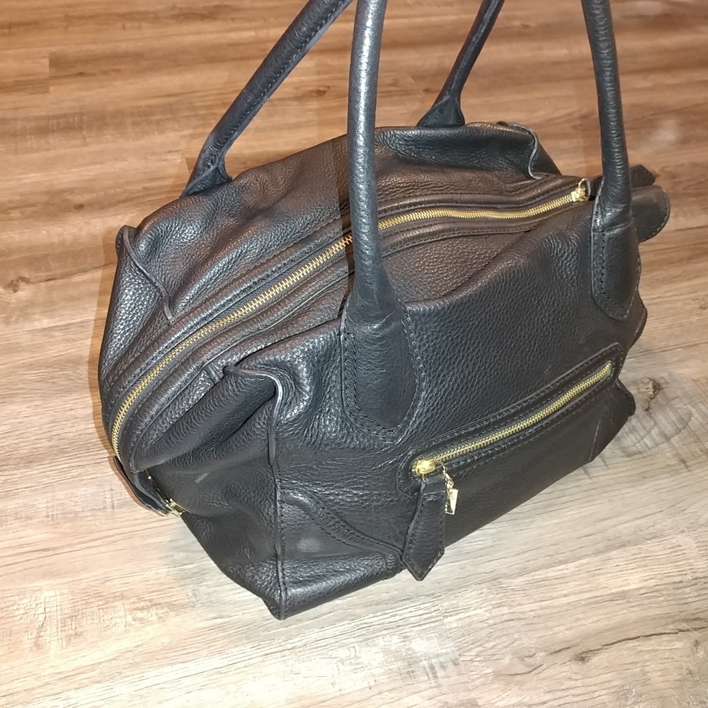 SOLD Foley + Corinna Black Leather Boxy Tote - Picture 3 of 6